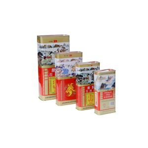 Caja delgada de la lata del rectángulo del barniz 600g